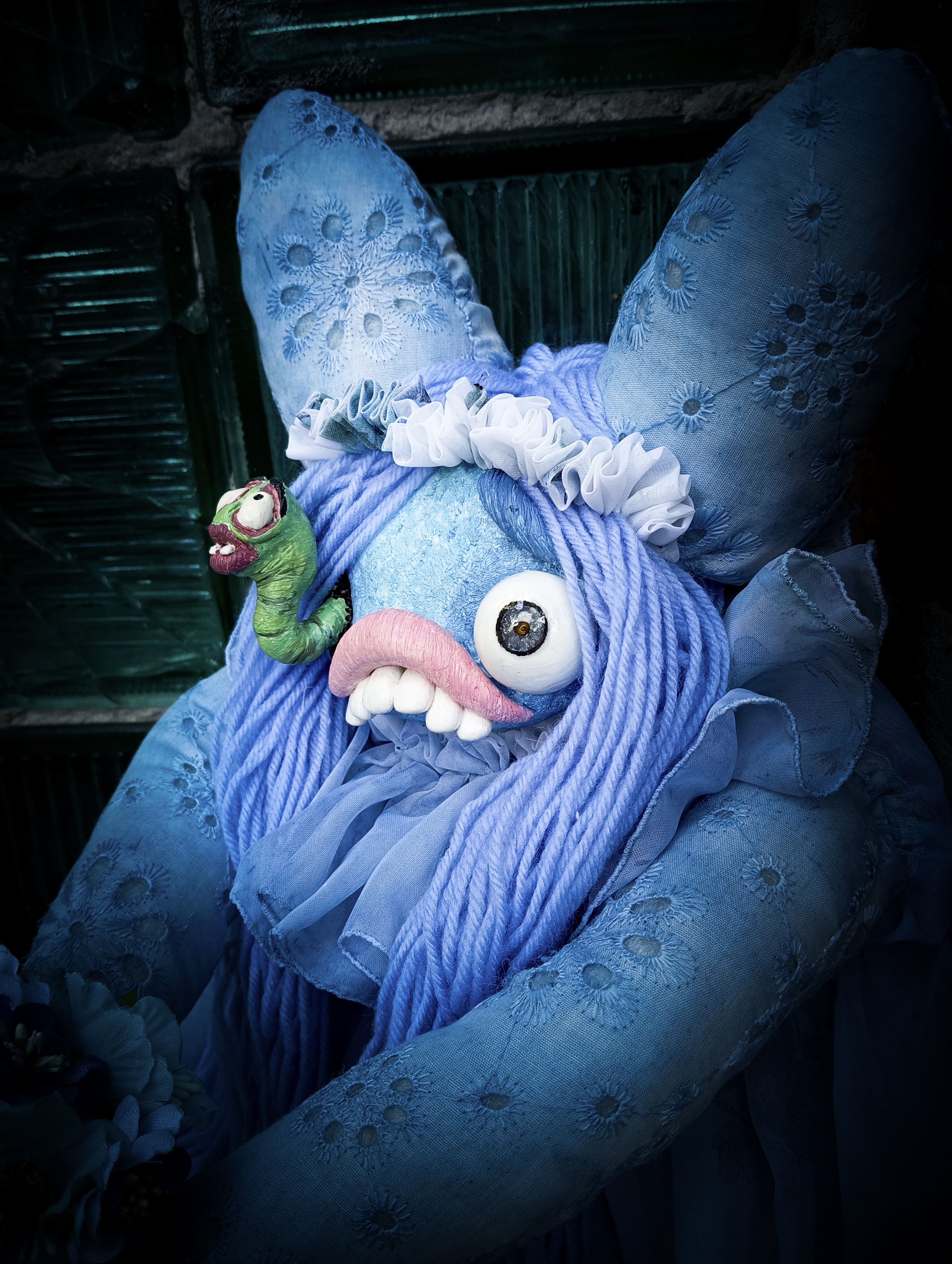 Oddlum art doll Bluebeth — one-of-a-kind handmade doll