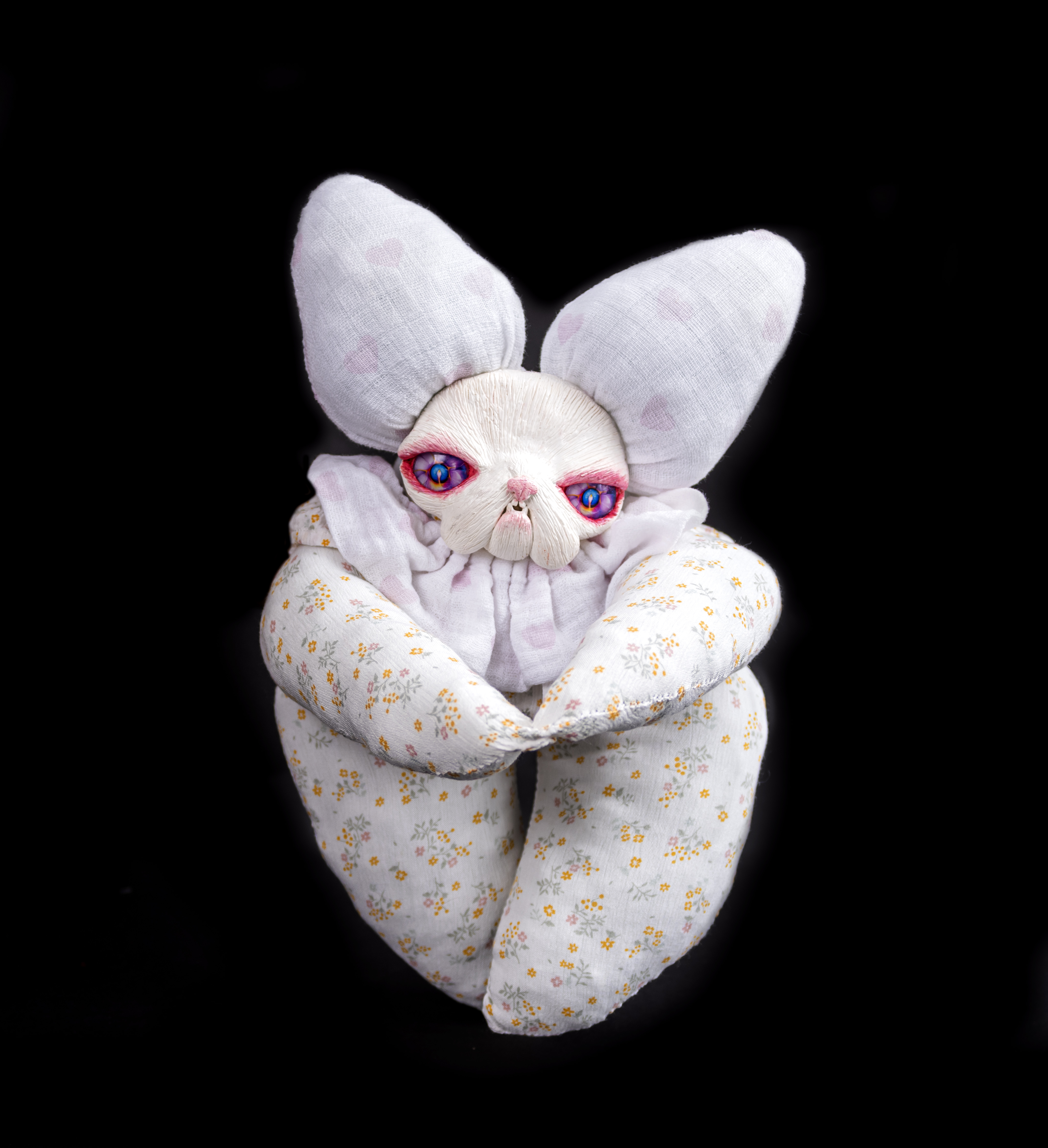 Oddlum art doll Candelune view 2 — handmade collectible art doll