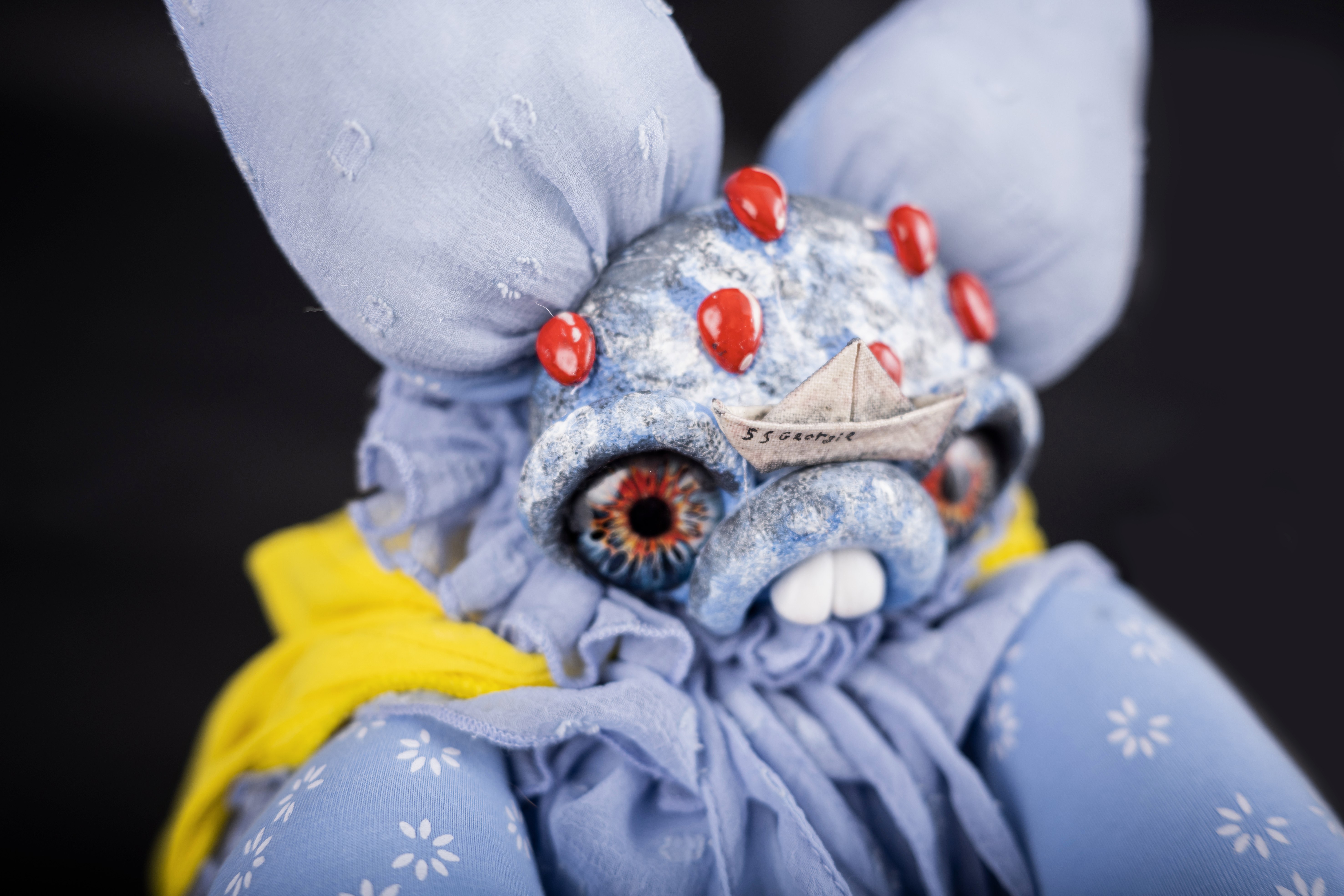 Oddlum art doll Captain Paperhope view 3 — handmade collectible art doll