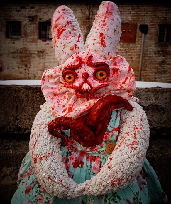 Oddlum art doll Crimson Shade — one-of-a-kind handmade doll