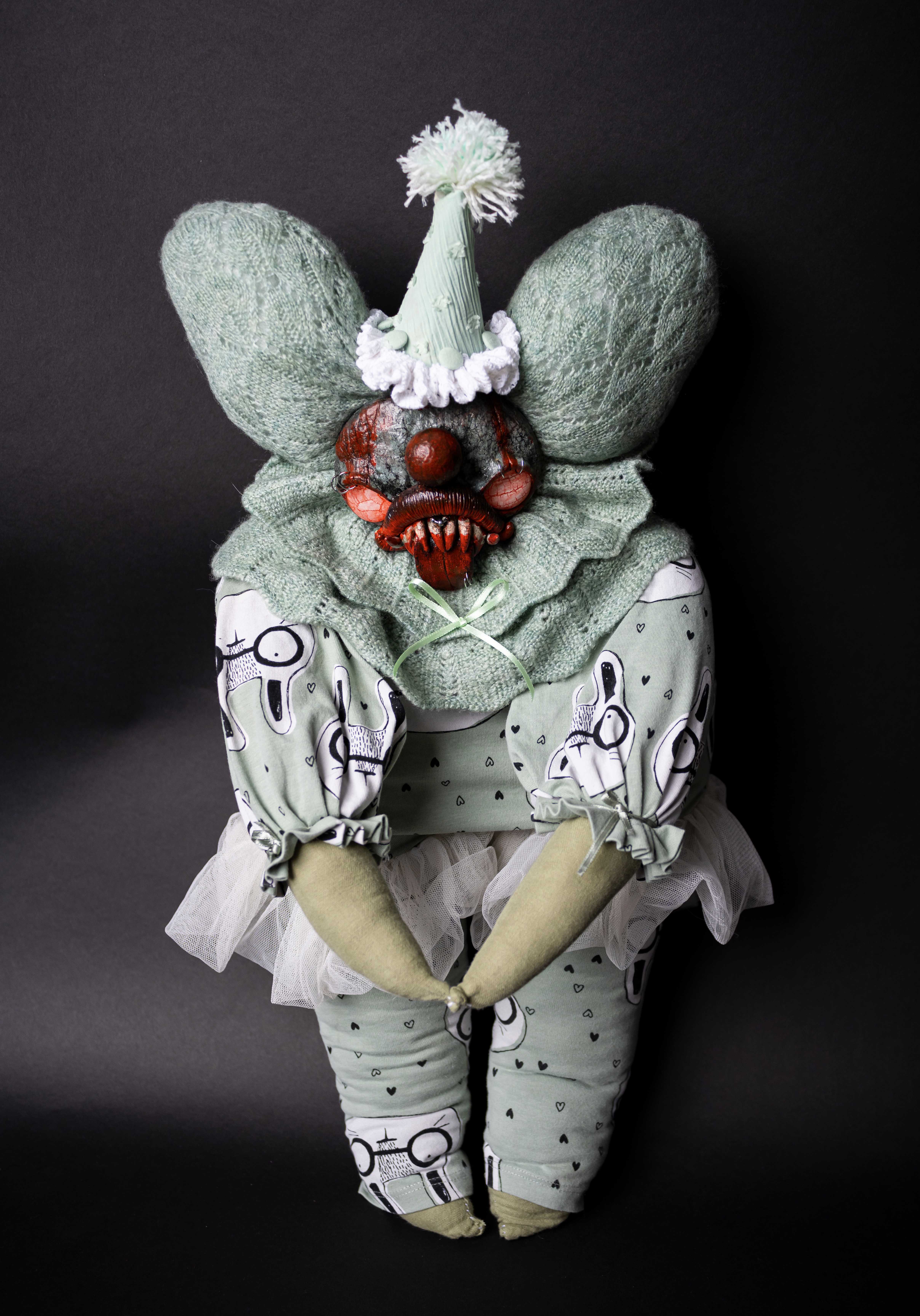 Oddlum art doll Grinwell — one-of-a-kind handmade doll