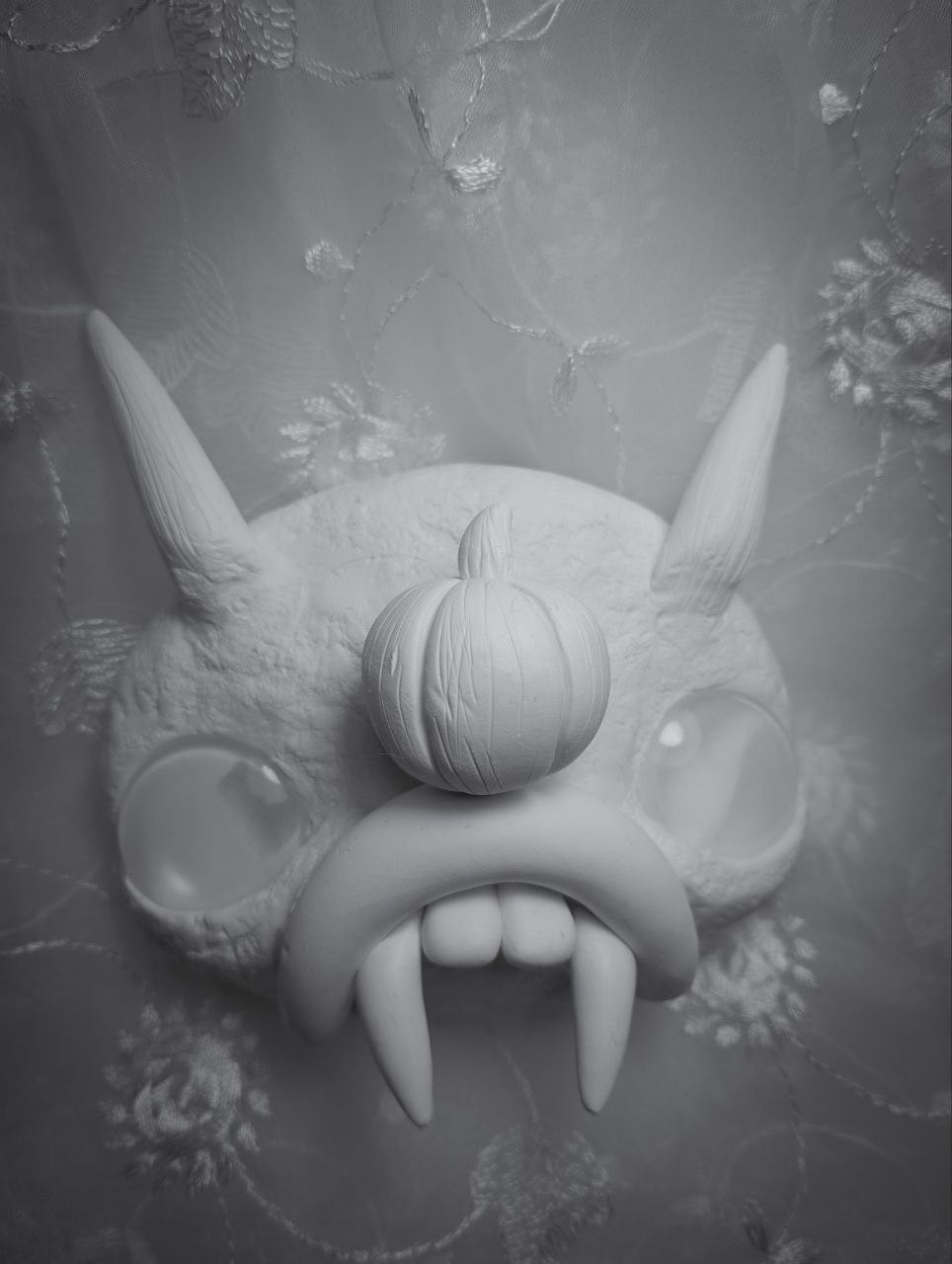 Oddlum handmade art doll with horns — unique collectible art piece