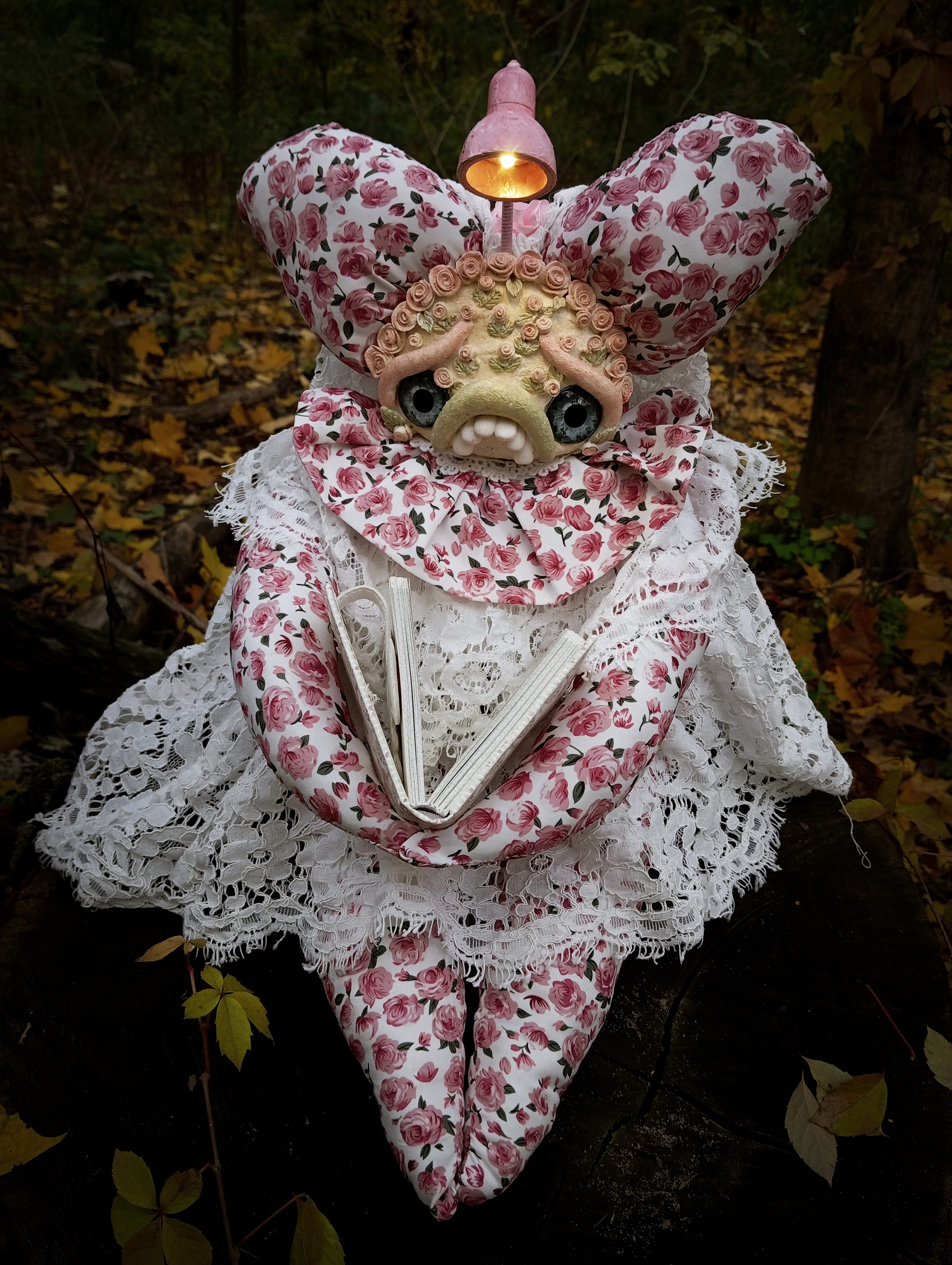 Oddlum art doll Rosmira view 2 — handmade collectible art doll