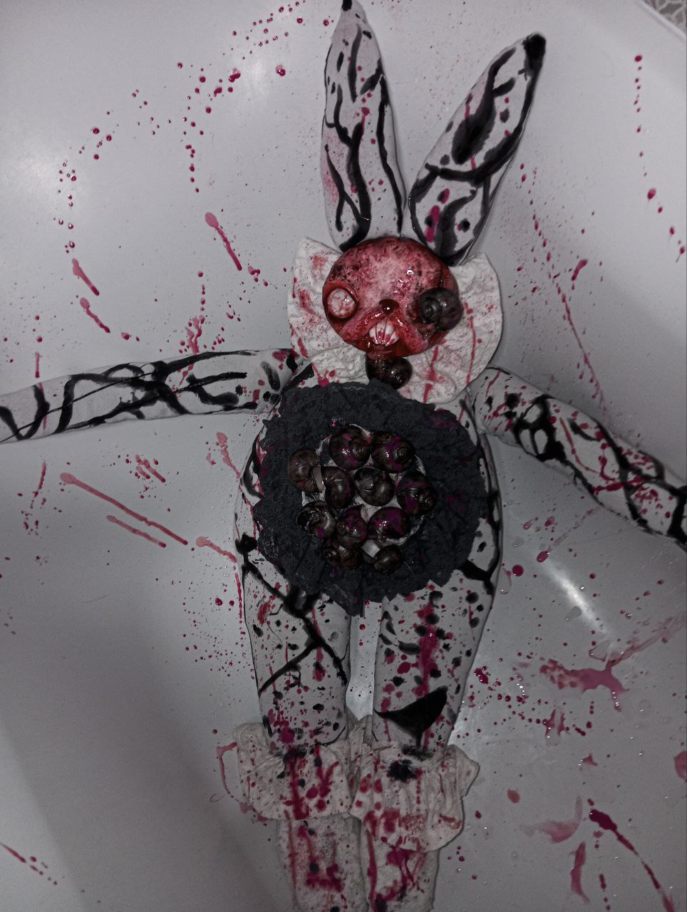 Oddlum art doll Snailblossom view 3 — handmade collectible art doll