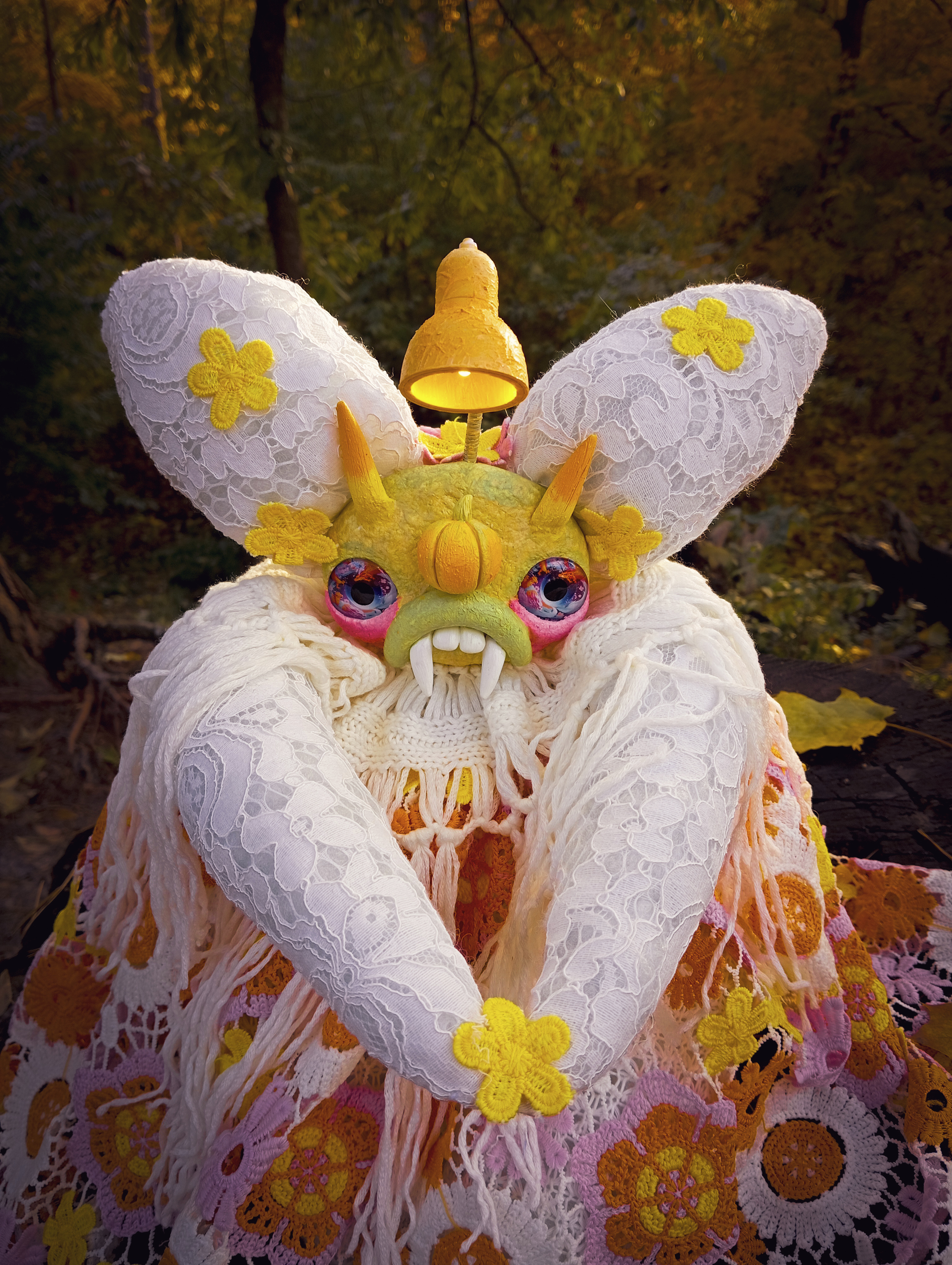 Oddlum art doll Sunsola view 2 — handmade collectible art doll