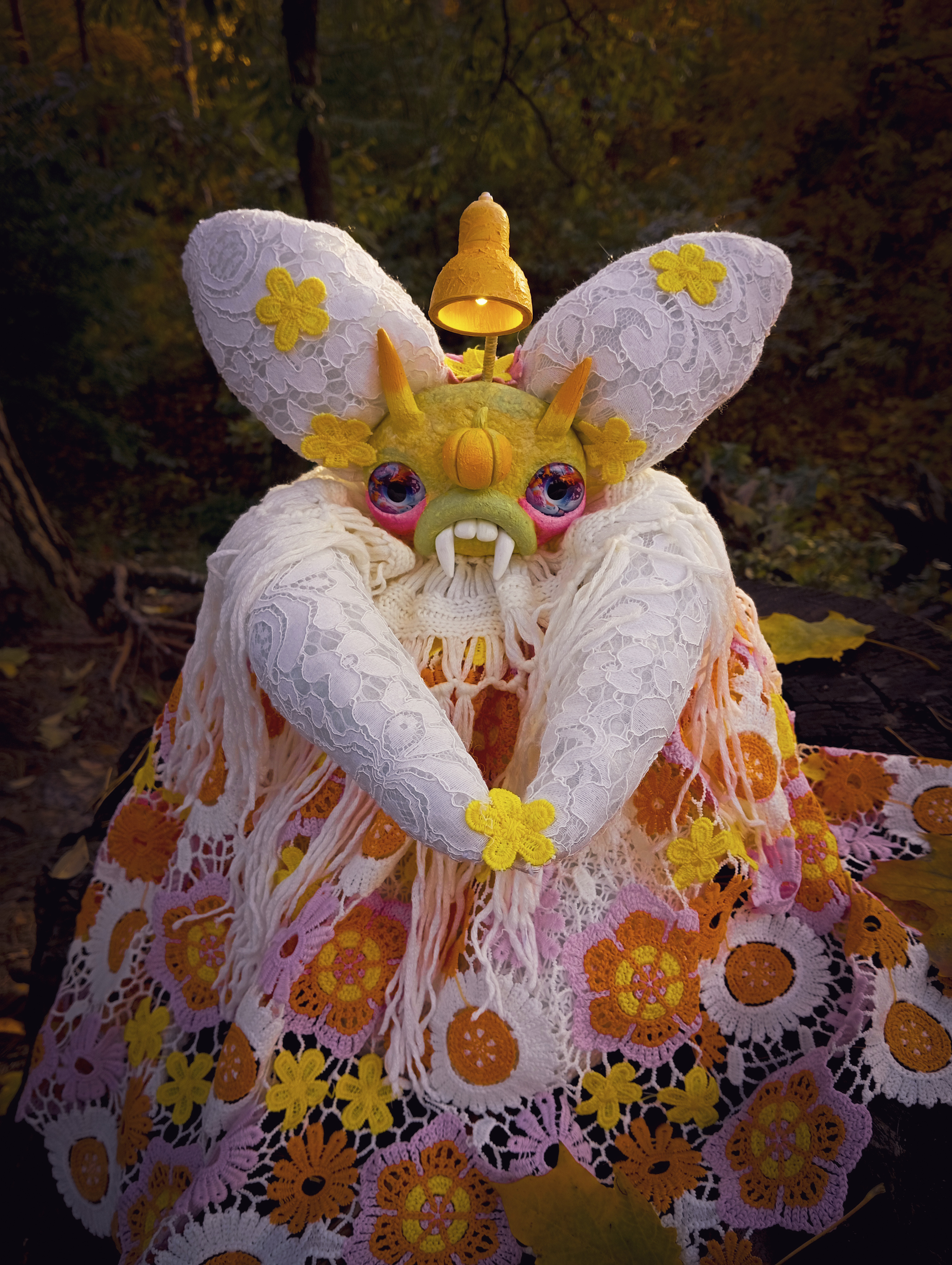 Oddlum art doll Sunsola view 3 — handmade collectible art doll