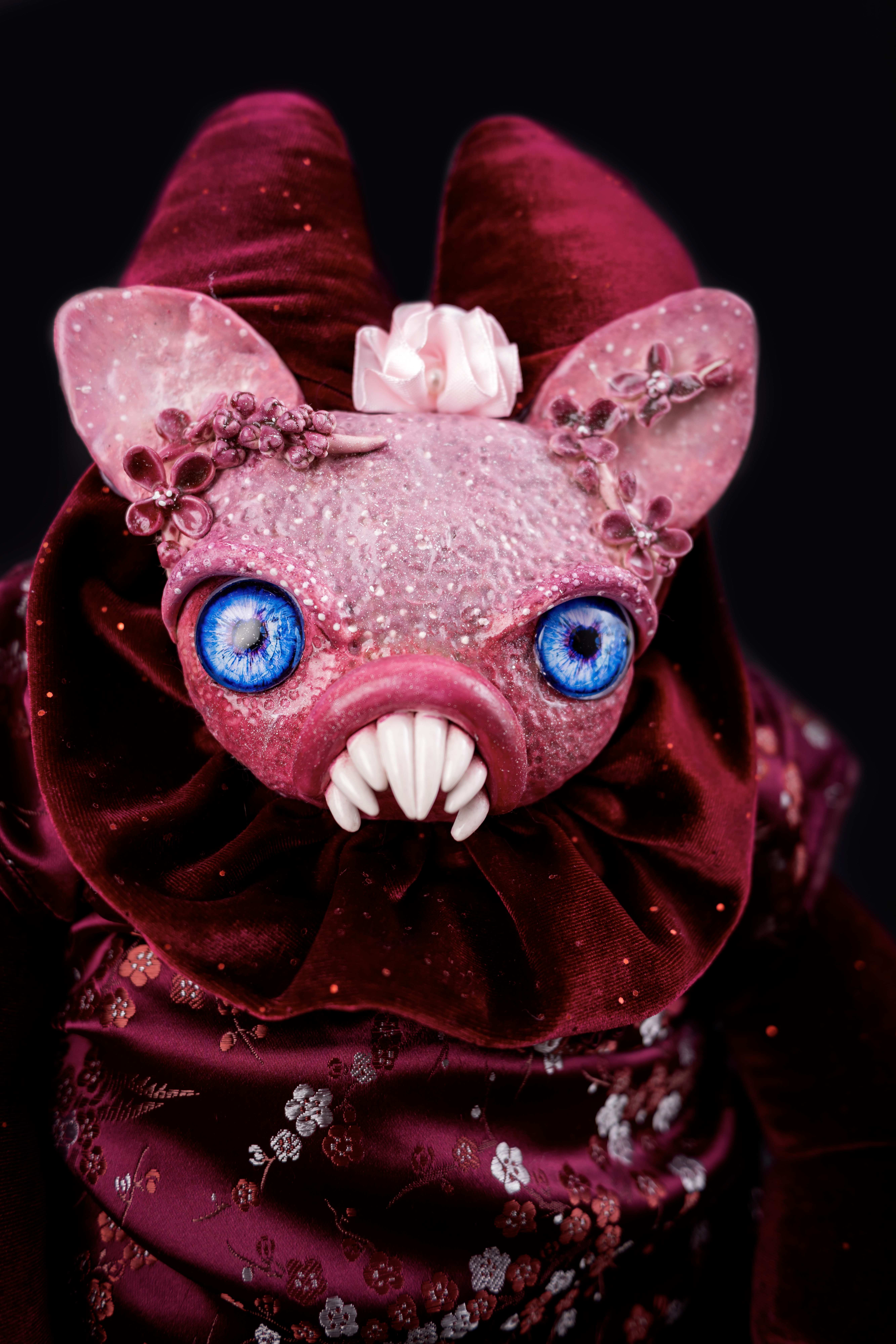 Oddlum art doll Velvetine view 3 — handmade collectible art doll